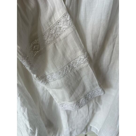 NWT Denim & Supply Ralph Lauren White Embroidered Boho Peasant Blouse Size L - Picture 4 of 6